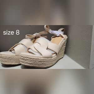 Elegant Cream Wedge Sandals